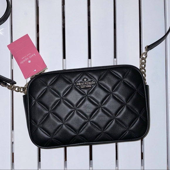 NWT Kate Spade New York Natalia Quilted Smooth Leather Double zip Crossbody